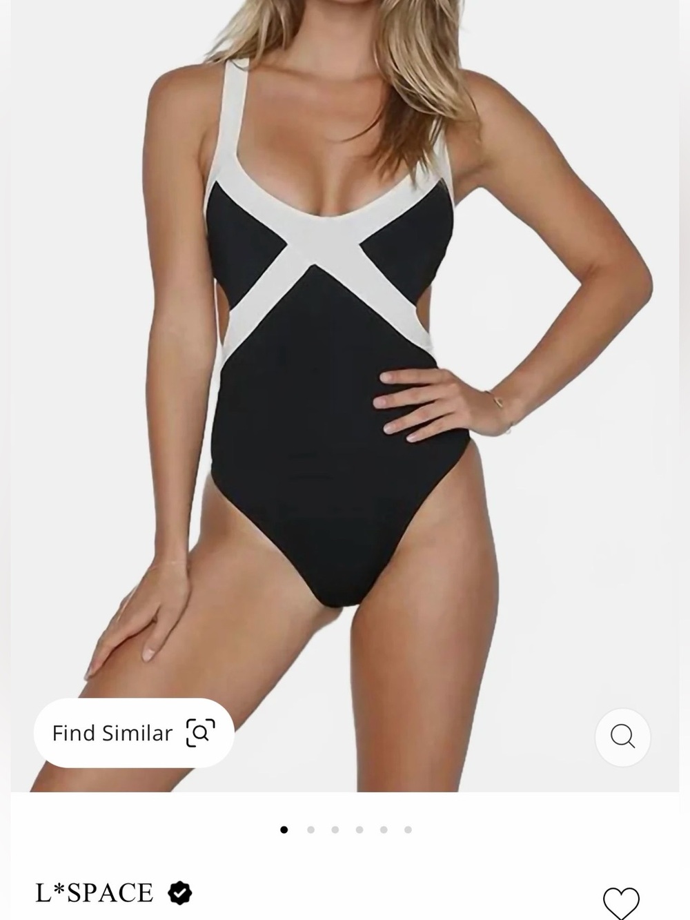 L*Space Dita One Piece Swimsuit Black & White Size 6/S NWT